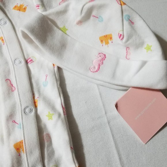 Gymboree By The Seashore Up to 7 lbs. Sleeper & hat set NWT. - Picture 2 of 4